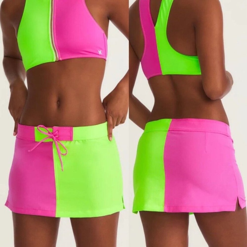 LoveShackFancy x Hurley Boardie Neon Mini Skirt